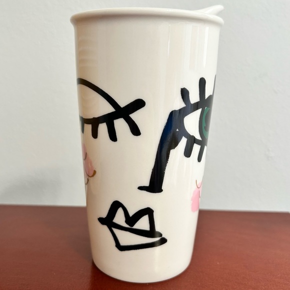Starbucks 2014 Siren Face Ceramic 12 oz Travel Mug with Lid - Picture 4 of 10
